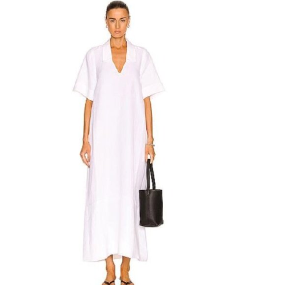 CO brand Long Shirt Dress, White, Short Sleeve Size XS, New With tags.